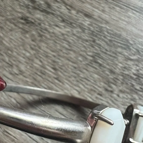 Kendra Scott signed silver Cuff Bracelet with White Stones - Picture 7 of 12